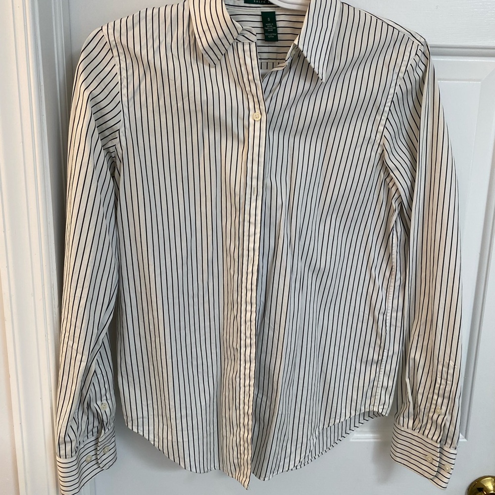 Women’s Striped White and Black Shirt